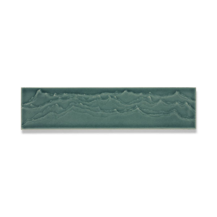 KOHLER K-32624 Landshapes™ by Daniel Arsham 3" x 12" Feature Tile Produced by the KOHLER WasteLAB, deep teal