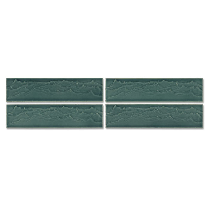 KOHLER K-32624 Landshapes™ by Daniel Arsham 3" x 12" Feature Tile Produced by the KOHLER WasteLAB, deep teal - view 4