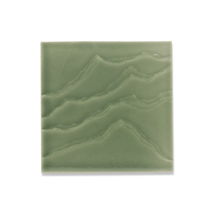 KOHLER K-32639 Landshapes™ by Daniel Arsham 6" x 6" Feature Tile Produced by the KOHLER WasteLAB, dark celadon