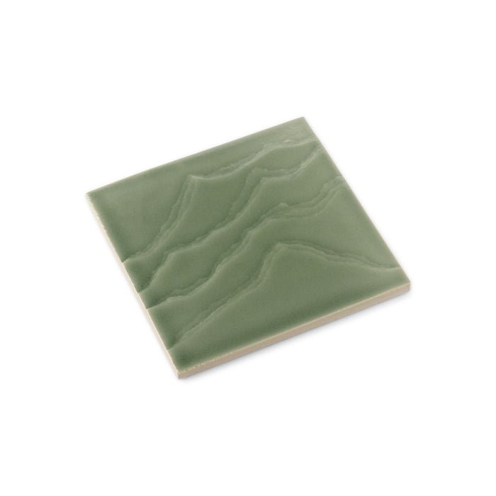 KOHLER K-32639 Landshapes™ by Daniel Arsham 6" x 6" Feature Tile Produced by the KOHLER WasteLAB, dark celadon - view 2