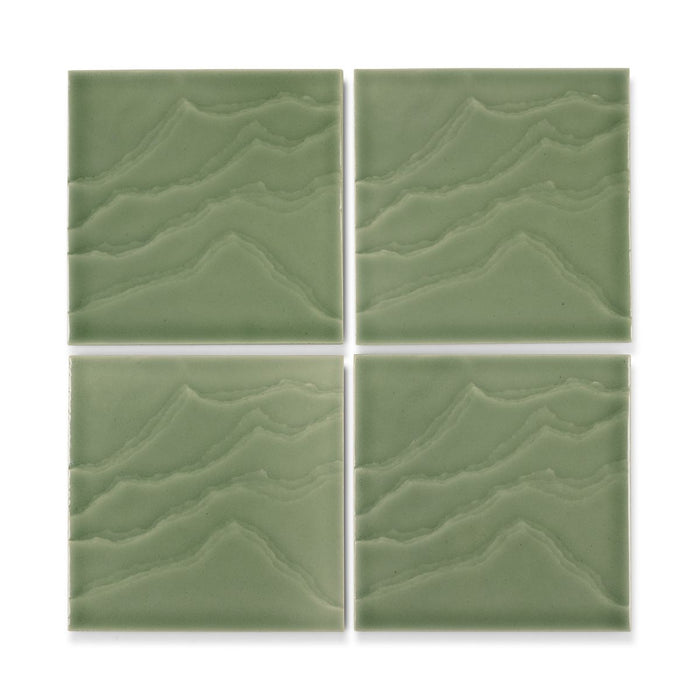 KOHLER K-32639 Landshapes™ by Daniel Arsham 6" x 6" Feature Tile Produced by the KOHLER WasteLAB, dark celadon - view 4