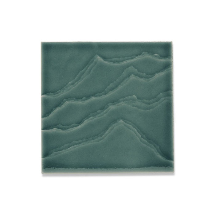 KOHLER K-32639 Landshapes™ by Daniel Arsham 6" x 6" Feature Tile Produced by the KOHLER WasteLAB, deep teal