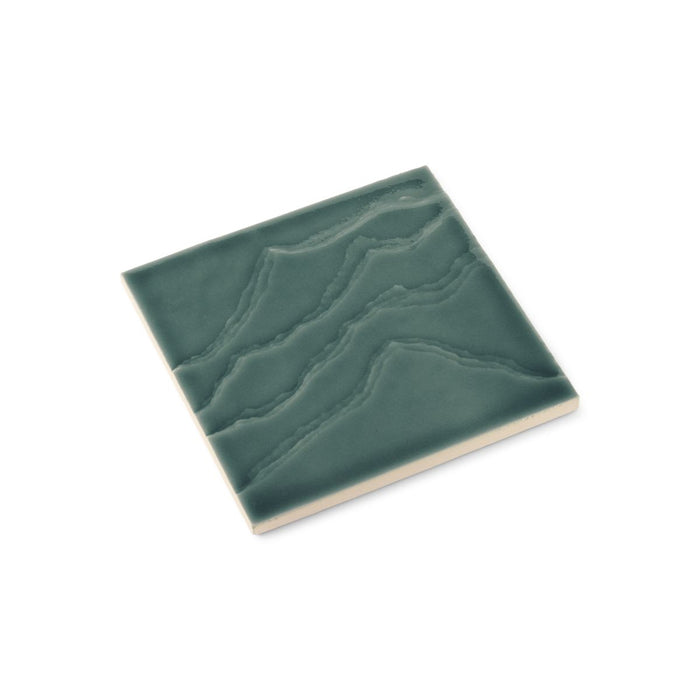 KOHLER K-32639 Landshapes™ by Daniel Arsham 6" x 6" Feature Tile Produced by the KOHLER WasteLAB, deep teal - view 2