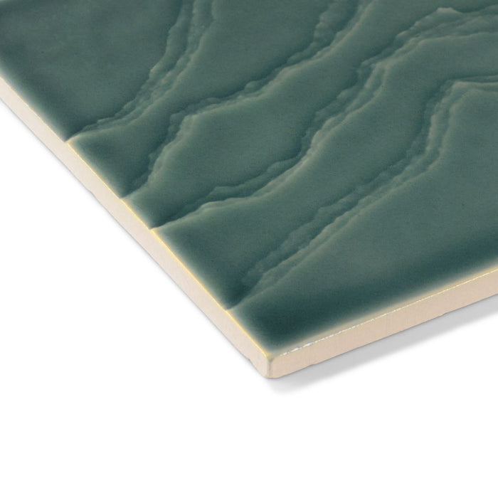 KOHLER K-32639 Landshapes™ by Daniel Arsham 6" x 6" Feature Tile Produced by the KOHLER WasteLAB, deep teal - view 3