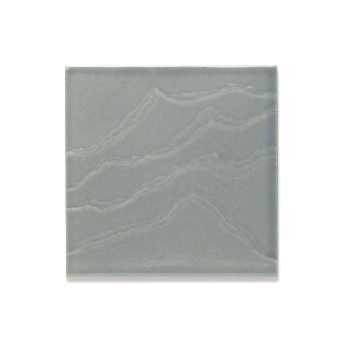 KOHLER K-32639 Landshapes™ by Daniel Arsham 6" x 6" Feature Tile Produced by the KOHLER WasteLAB, light blue grey