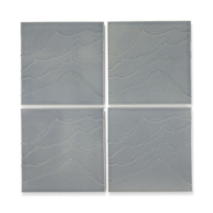 KOHLER K-32639 Landshapes™ by Daniel Arsham 6" x 6" Feature Tile Produced by the KOHLER WasteLAB, light blue grey - view 4