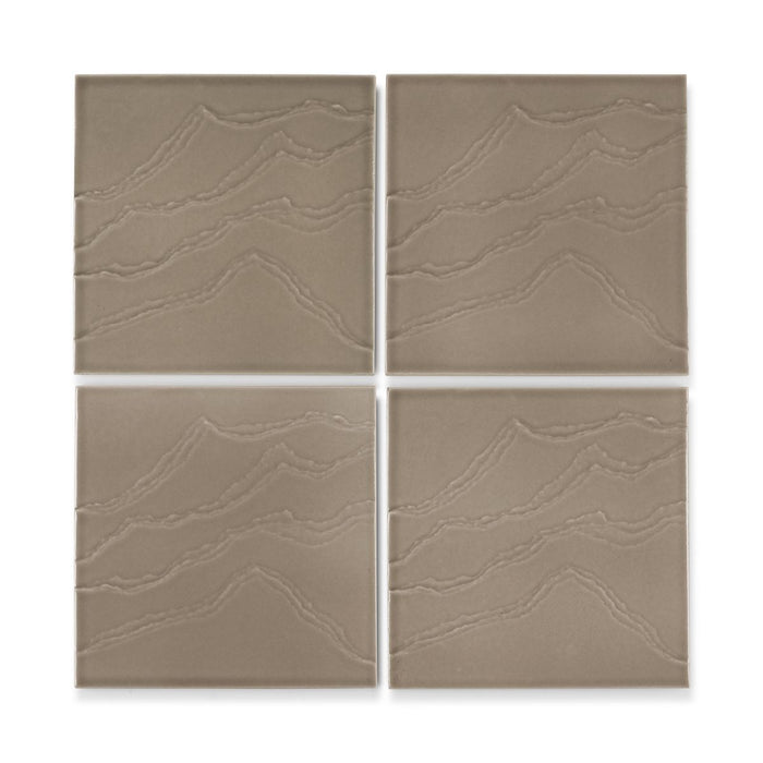 KOHLER K-32639 Landshapes™ by Daniel Arsham 6" x 6" Feature Tile Produced by the KOHLER WasteLAB, light warm grey - view 4