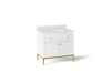 KOHLER K-32760 Calpa 36" bathroom vanity cabinet with sink and quartz top, white