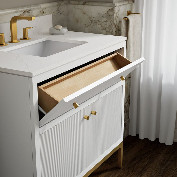 KOHLER K-32760 Calpa 36" bathroom vanity cabinet with sink and quartz top, white - view 4