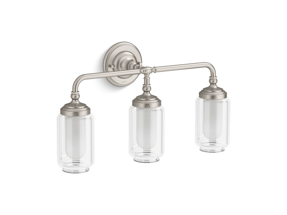 KOHLER K-32806-SC03 Artifacts Three-light sconce, brushed nickel