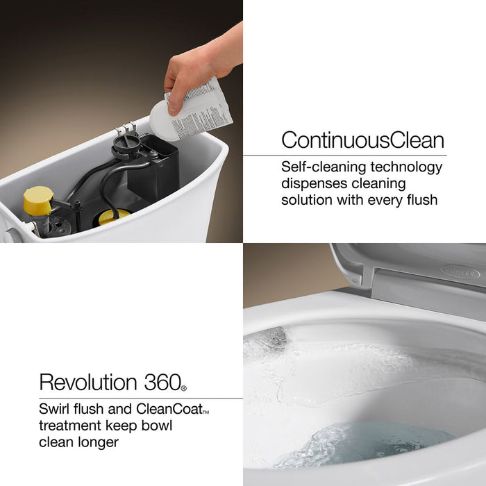 KOHLER K-32818 Kelston ContinuousClean ST toilet tank, 1.28 gpf, biscuit - view 2