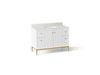 KOHLER K-32834 Calpa 48" bathroom vanity cabinet with sink and quartz top, white