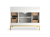 KOHLER K-32834 Calpa 48" bathroom vanity cabinet with sink and quartz top, white - view 3