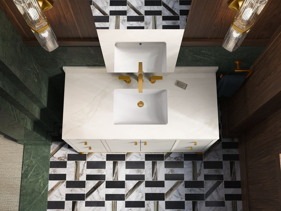 KOHLER K-32834 Calpa 48" bathroom vanity cabinet with sink and quartz top, white - view 4