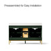 KOHLER K-32835 Calpa 60" bathroom vanity cabinet with sinks and quartz top, emerald green - view 3