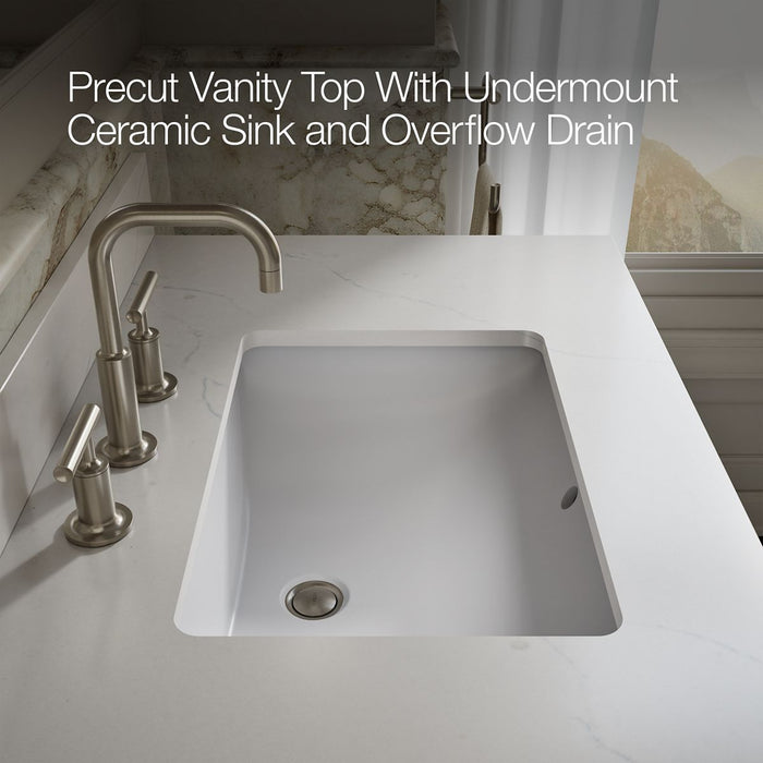 KOHLER K-32838 Solive 36" bathroom vanity cabinet with sink and quartz top, gossamer white - view 4