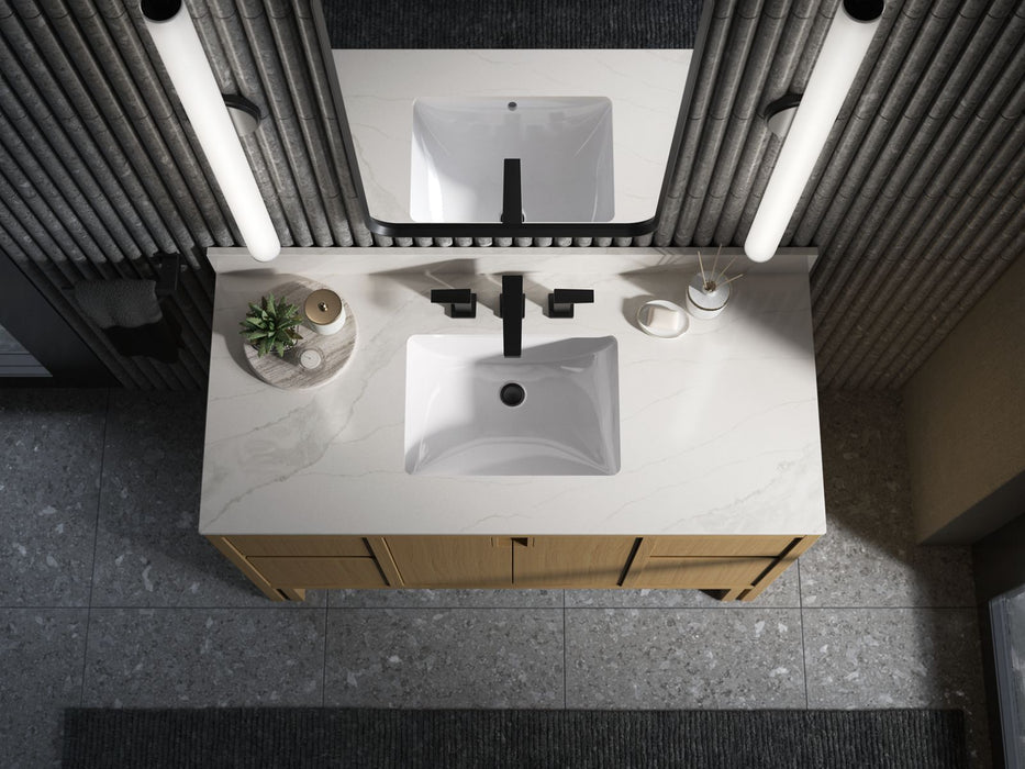 KOHLER K-32839 Solive 48" bathroom vanity cabinet with sink and quartz top, light oak - view 3