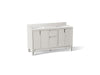 KOHLER K-32840 Solive 60" bathroom vanity cabinet with sinks and quartz top, gossamer white