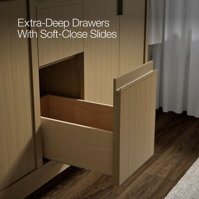 KOHLER K-32840 Solive 60" bathroom vanity cabinet with sinks and quartz top, light oak - view 5