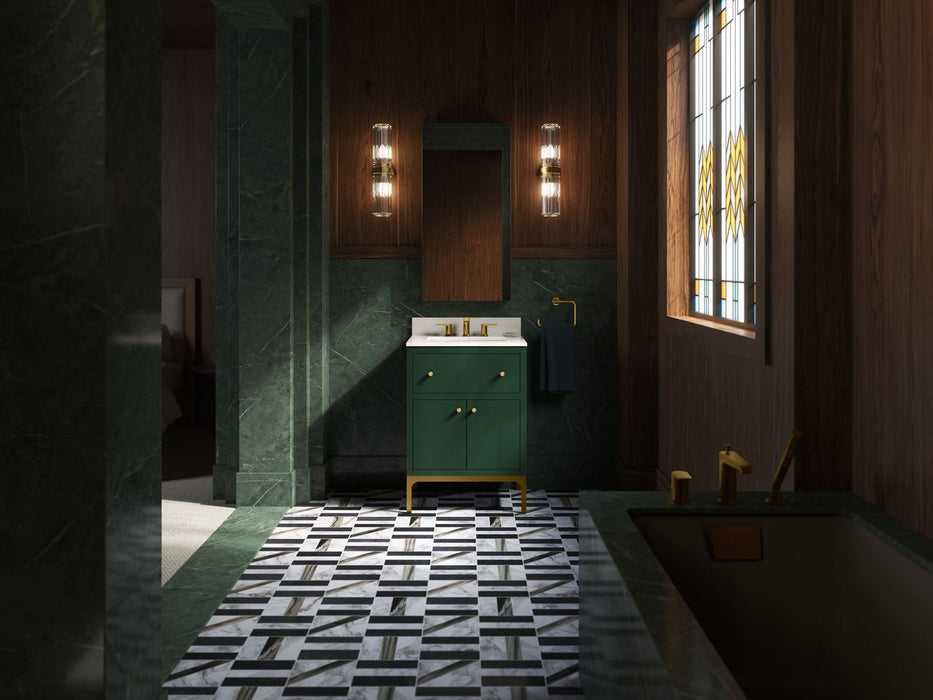 KOHLER K-33000 Calpa 24" bathroom vanity cabinet with sink and quartz top, emerald green - view 2