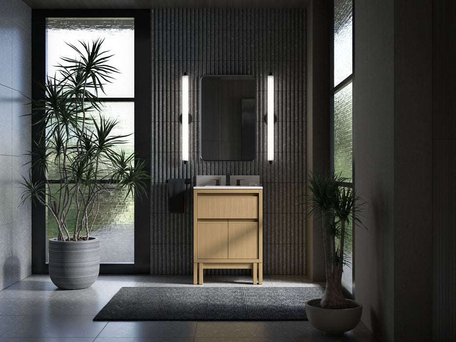 KOHLER K-33015 Solive 24" bathroom vanity cabinet with sink and quartz top, light oak - view 2