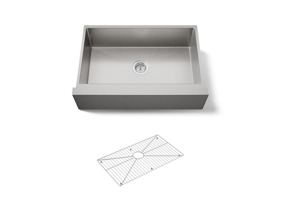 KOHLER K-33157 Strive 33-1/2" Undermount Single-bowl Farmhouse Kitchen Sink, stainless steel