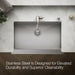KOHLER K-33157 Strive 33-1/2" Undermount Single-bowl Farmhouse Kitchen Sink, stainless steel - view 4