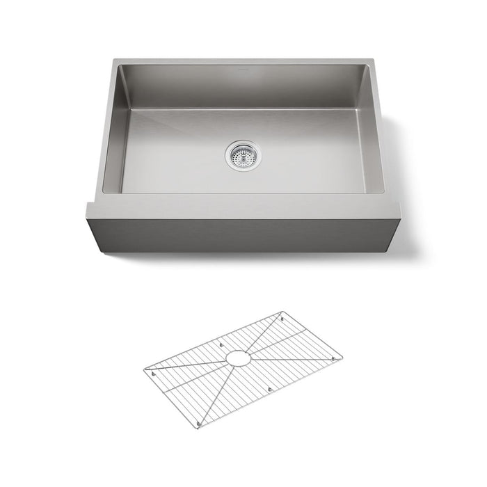 KOHLER K-33157 Strive 33-1/2" Undermount Single-bowl Farmhouse Kitchen Sink, stainless steel - view 5