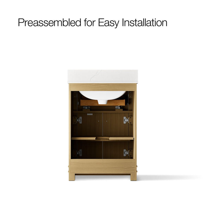 KOHLER K-33264 Alouette™ 24" Bathroom Vanity Cabinet with Sink and Quartz Top, light oak - view 2