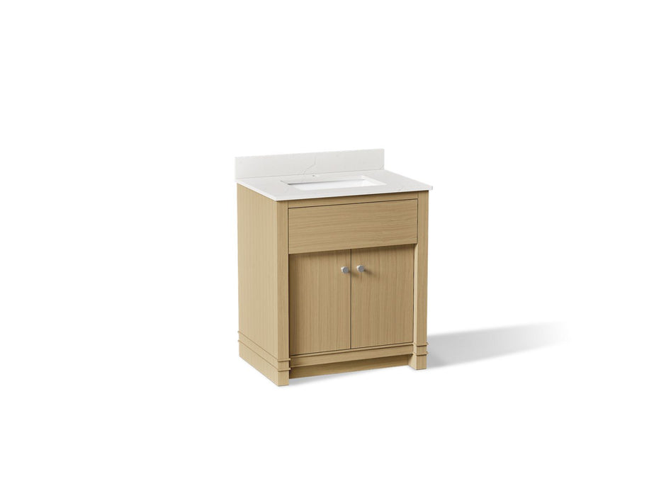 KOHLER K-33265 Alouette™ 30" Bathroom Vanity Cabinet with Sink and Quartz Top, light oak