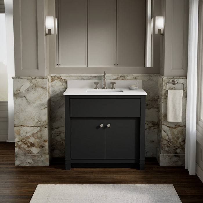KOHLER K-33266 Alouette™ 36" Bathroom Vanity Cabinet with Sink and Quartz Top, dark warm grey - view 2