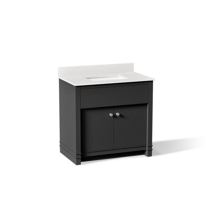 KOHLER K-33266 Alouette™ 36" Bathroom Vanity Cabinet with Sink and Quartz Top, dark warm grey - view 3