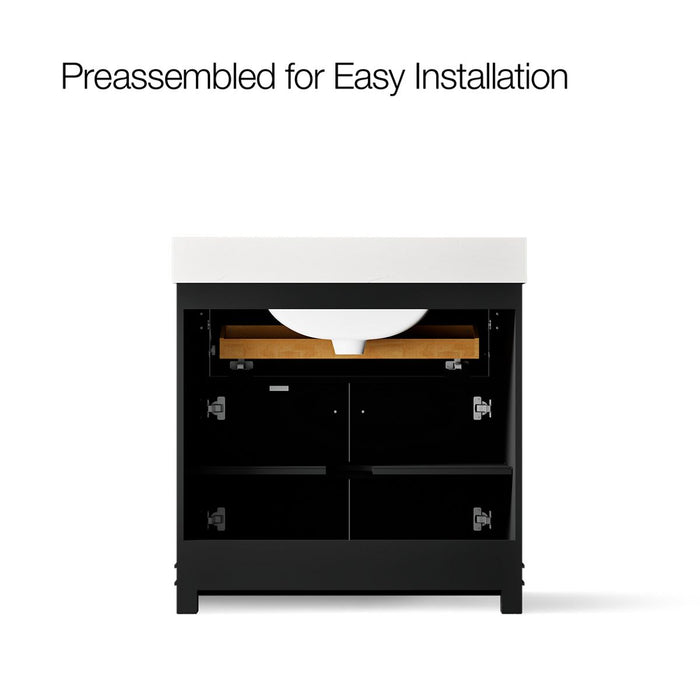 KOHLER K-33266 Alouette™ 36" Bathroom Vanity Cabinet with Sink and Quartz Top, ferrous grey - view 2