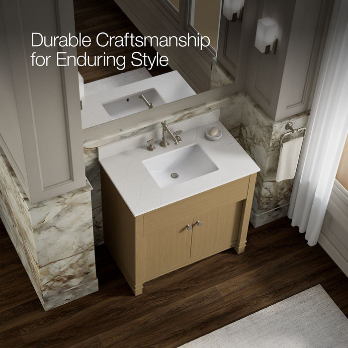 KOHLER K-33266 Alouette™ 36" Bathroom Vanity Cabinet with Sink and Quartz Top, light oak - view 5