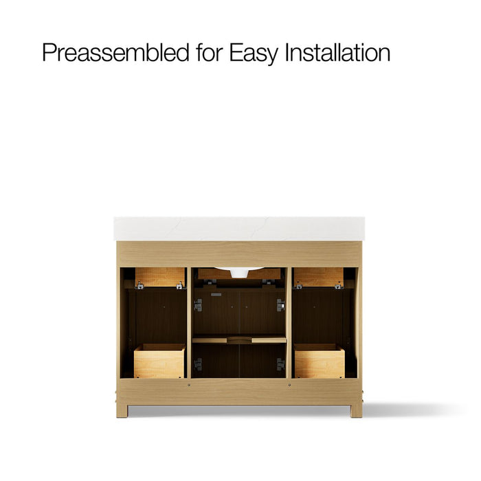KOHLER K-33268 Alouette™ 48" Bathroom Vanity Cabinet with Sink and Quartz Top, light oak - view 2