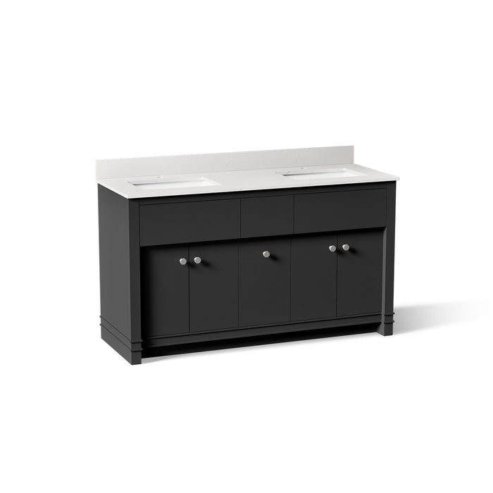 KOHLER K-33293 Alouette™ 60" Bathroom Vanity Cabinet with Sinks and Quartz Top, dark warm grey - view 3