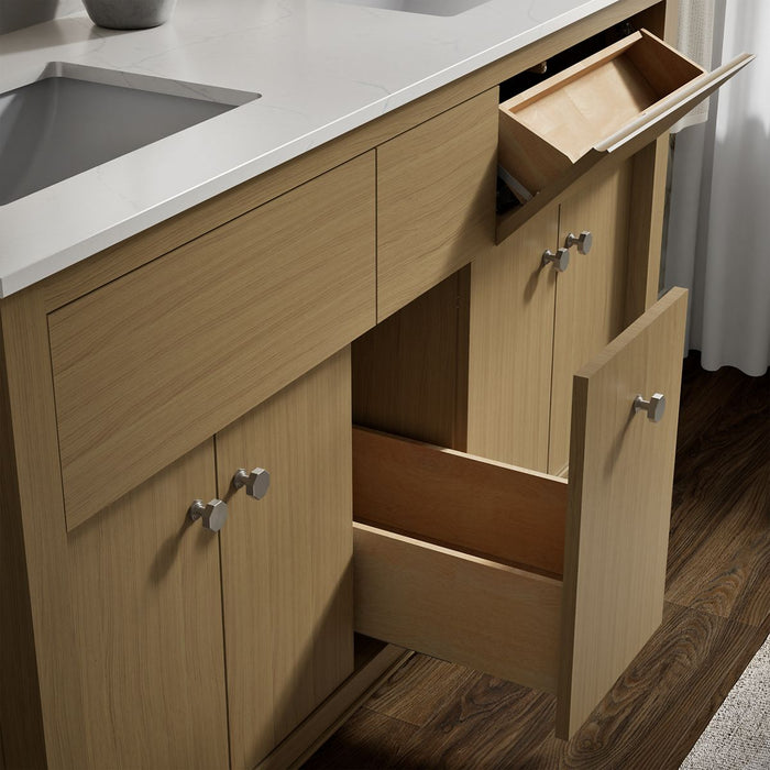 KOHLER K-33293 Alouette™ 60" Bathroom Vanity Cabinet with Sinks and Quartz Top, light oak - view 4