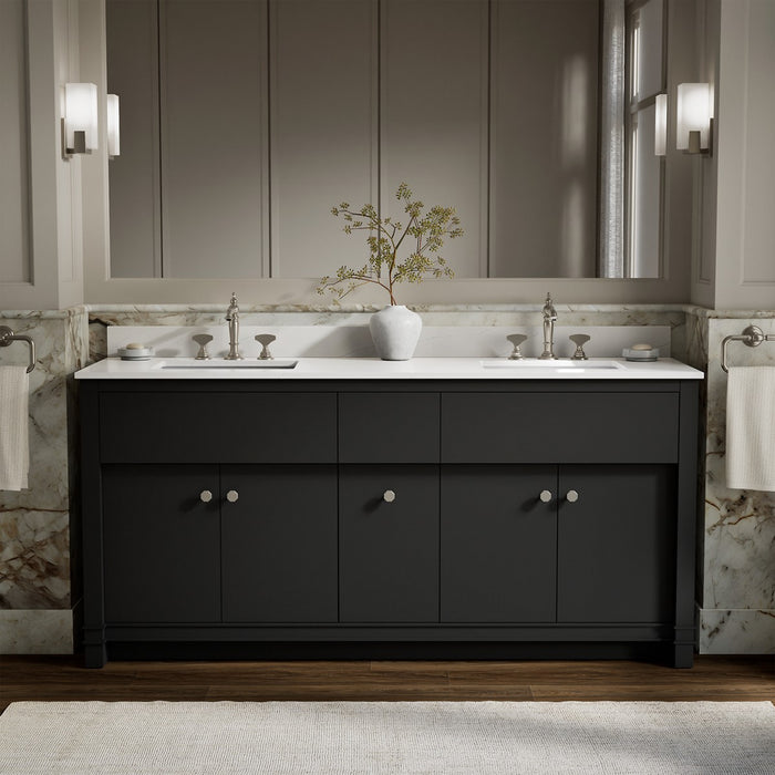 KOHLER K-33294 Alouette™ 72" Bathroom Vanity Cabinet with Sinks and Quartz Top, dark warm grey - view 2