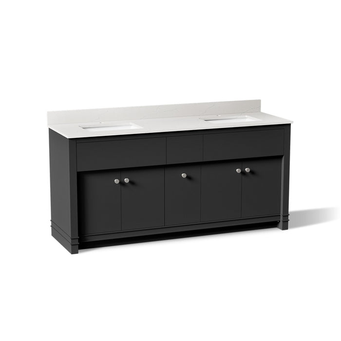 KOHLER K-33294 Alouette™ 72" Bathroom Vanity Cabinet with Sinks and Quartz Top, dark warm grey - view 3