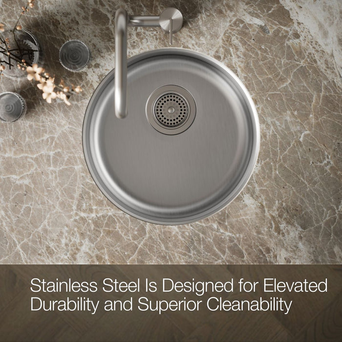 KOHLER K-3341 Undertone Lyric 18-1/2" top-/undermount single-bowl bar sink