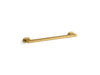 KOHLER K-33457 Belay™ 18" Grab Bar, vibrant brushed moderne brass
