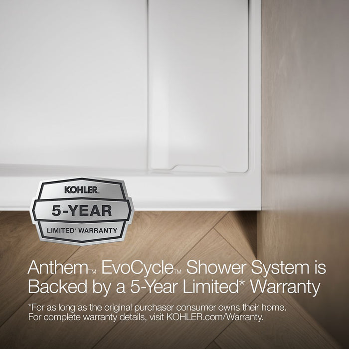 KOHLER K-33480 Anthem EvoCycle 48" x 32" alcove shower base, right drain