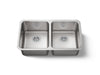 KOHLER K-3350 Undertone 31-1/2" undermount double-bowl kitchen sink, stainless steel