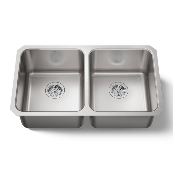 KOHLER K-3350 Undertone 31-1/2" undermount double-bowl kitchen sink, stainless steel - view 4