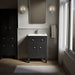 KOHLER K-33535-ASB Hearthaven 24" bathroom vanity cabinet with sink and quartz top, slate grey - view 5