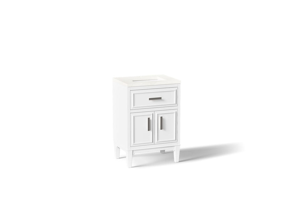 KOHLER K-33543-ASB Southerk 24" bathroom vanity cabinet with sink and quartz top, white