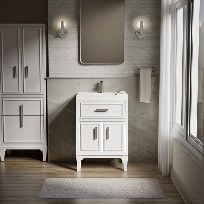KOHLER K-33543-ASB Southerk 24" bathroom vanity cabinet with sink and quartz top, white - view 2