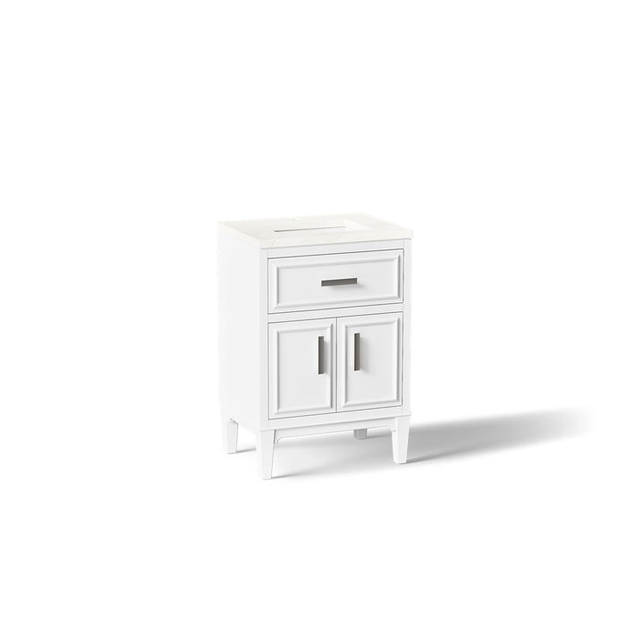 KOHLER K-33543-ASB Southerk 24" bathroom vanity cabinet with sink and quartz top, white - view 4