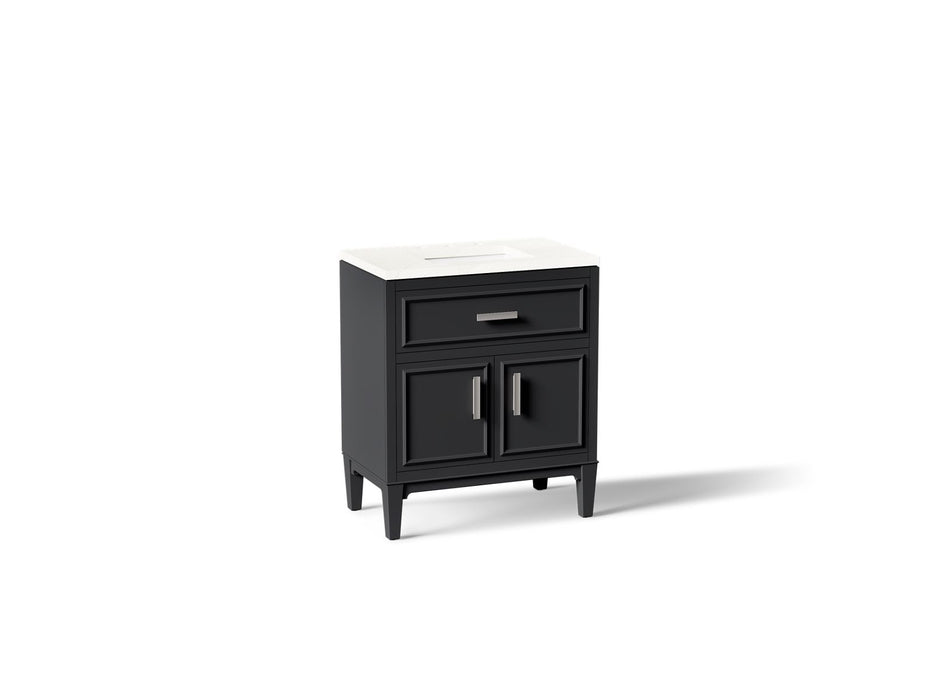 KOHLER K-33544-ASB Southerk 30" bathroom vanity cabinet with sink and quartz top, slate grey