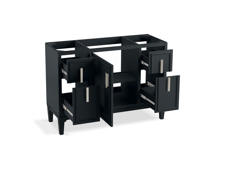 KOHLER K-33546-ASB Southerk 48" bathroom vanity cabinet with sink and quartz top, slate grey - view 2